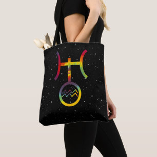 Aquarius Uranus Planetensymbol Sternen-Tie-Dye Tasche