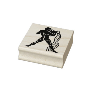 Aquarius-Wasserträger zodiac art-Briefmarke Gummistempel