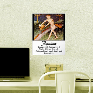 Aquarius Water Bearer Zodiac Sign Geburtstagsparty Foliendrucke