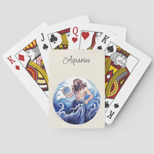 Aquarius Water Bearer Zodiac Spielkarten (Rückseite)