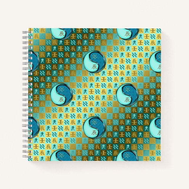 Aquarius & Water Dragon Notizbuch (Vorderseite)