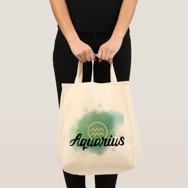 Aquarius Watercolor Splash Tragetasche (Vorderseite (Produkt))