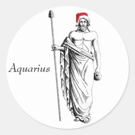 Aquarius Weihnachten Runder Aufkleber