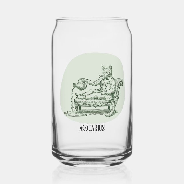 Aquarius Wise Cat Zodiac Birthday Gift Dosenglas (Vorderseite)