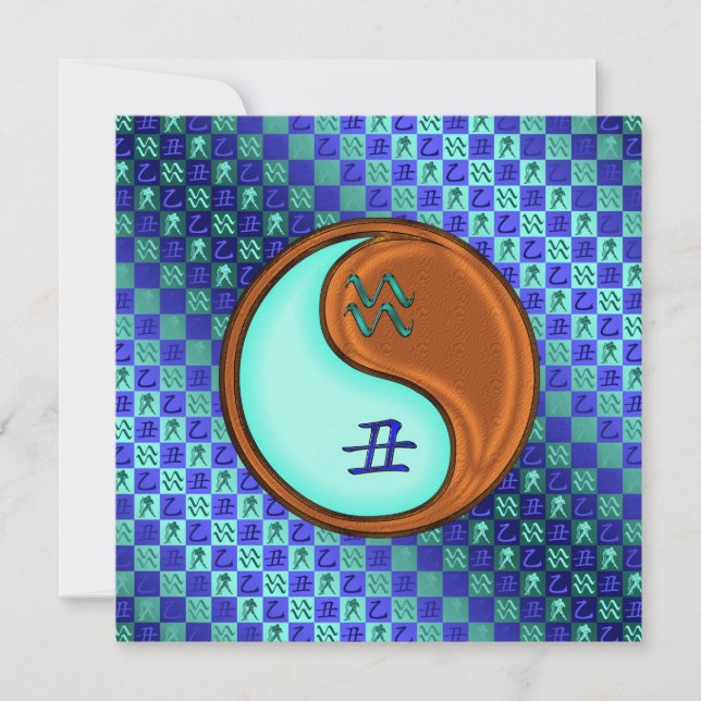 Aquarius & Wood Ox Karte (Vorderseite)
