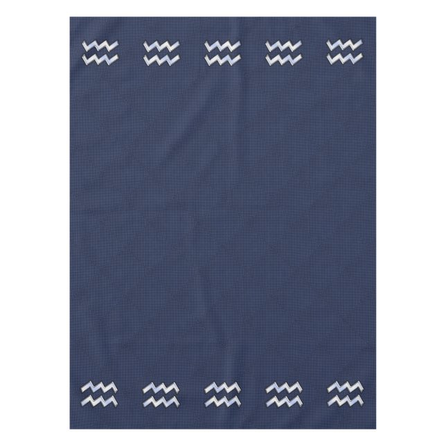 Aquarius-Zeichen auf blauem Kohlenstofffaserstil Tischdecke (Vorderseite)
