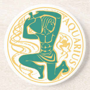 Aquarius-Zeichen des Zodiaks auf Getränkeuntersetzer