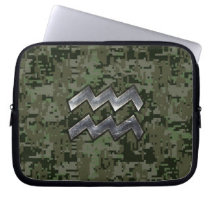 Aquarius-Zeichen für die digitale Camouflage von O Laptopschutzhülle