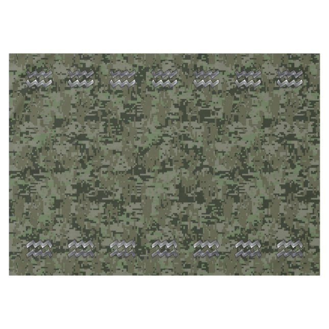 Aquarius-Zeichen für die digitale Camouflage von O Tischdecke (Vorderseite (Horizontal))