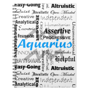 Aquarius Zodiac Astrologie Eigenschaften Collage Notizblock
