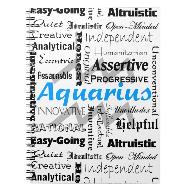 Aquarius Zodiac Astrologie Eigenschaften Collage Notizblock (Vorderseite)