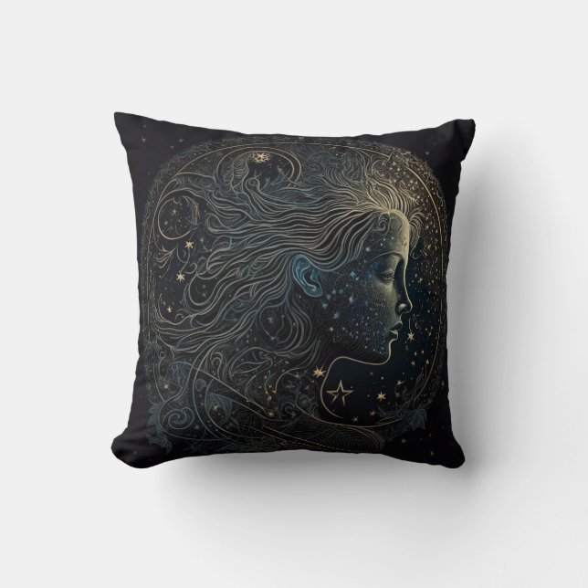Aquarius Zodiac Astrologische Kissen (Vorderseite)