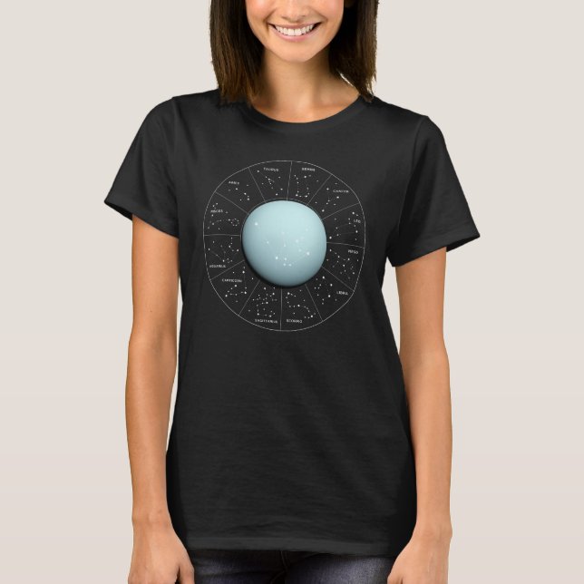 Aquarius Zodiac Astrologisches Zeichen - Planet Ur T-Shirt (Vorderseite)