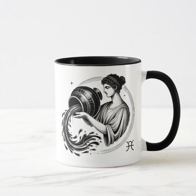 Aquarius Zodiac Astrology Tasse (Rechts)