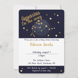 Aquarius zodiac Babydusche Einladung