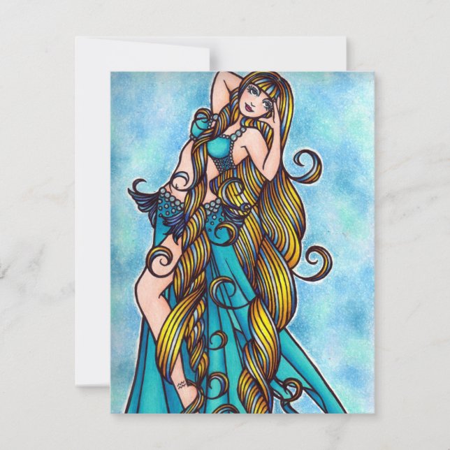 Aquarius Zodiac Belly Tance Card Mitteilungskarte (Vorderseite)