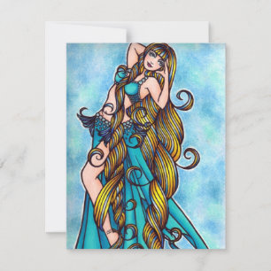 Aquarius Zodiac Belly Tance Card Mitteilungskarte