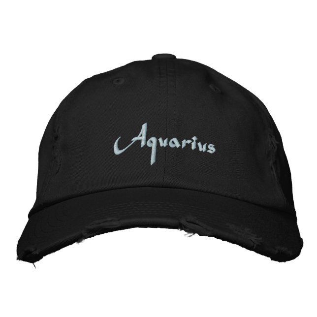 Aquarius Zodiac bestickte Hülle / Hat Kappe (Vorderseite)