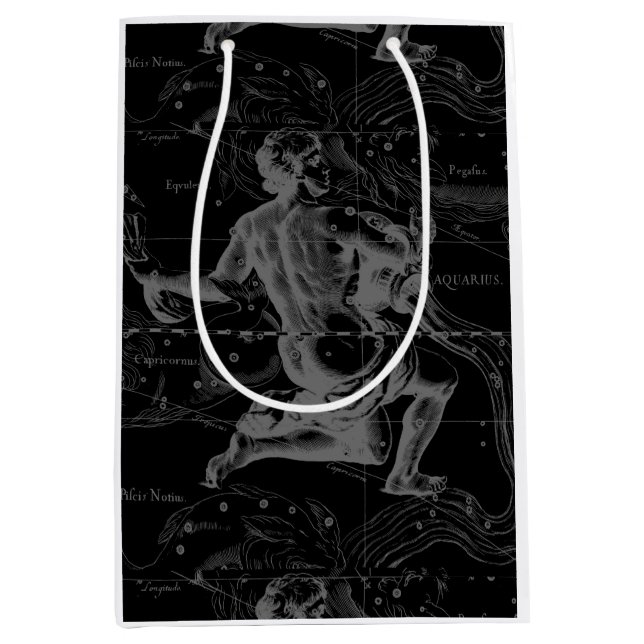 Aquarius Zodiac Constellation Gravur Hevelius Mittlere Geschenktüte (Vorderseite)