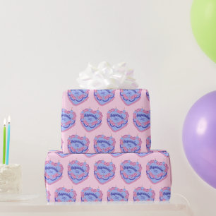 Aquarius Zodiac Coquette Herz Geburtstagskuchen Geschenkpapier