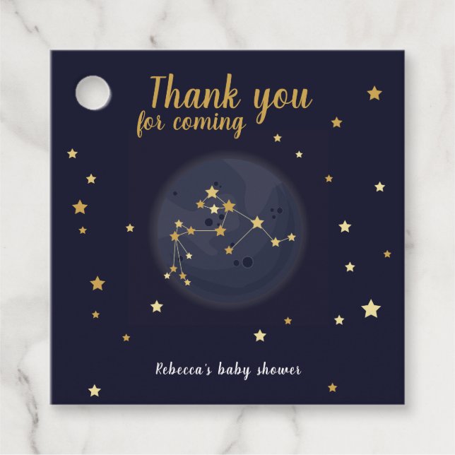 Aquarius zodiac Danke, Baby-Dusche Geschenkanhänger (Vorderseite)
