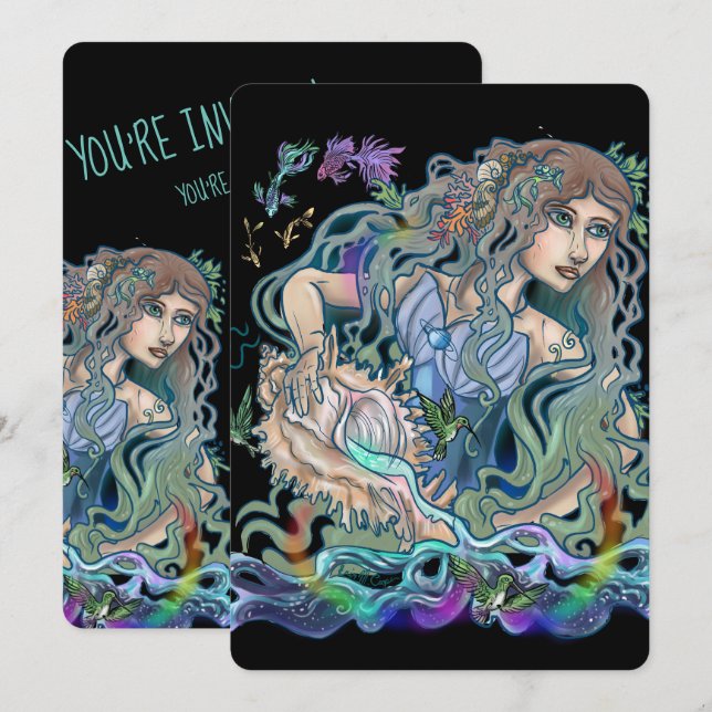 Aquarius Zodiac Einladung (Vorne/Hinten)