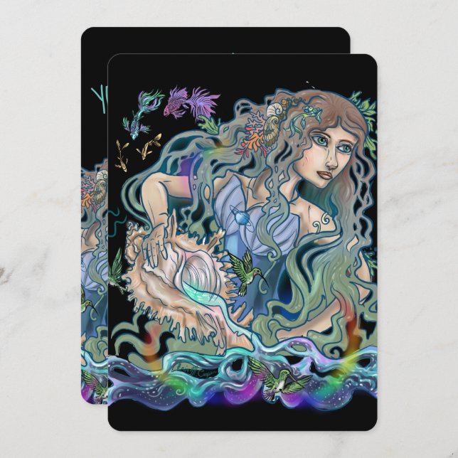 Aquarius Zodiac Einladung (Vorne/Hinten)