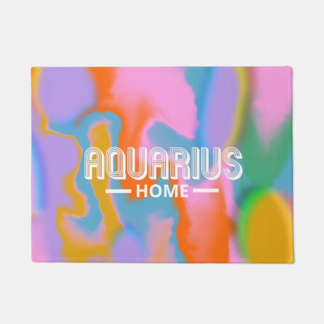 Aquarius zodiac farbig abstrakt modern fußmatte (Vorderseite)
