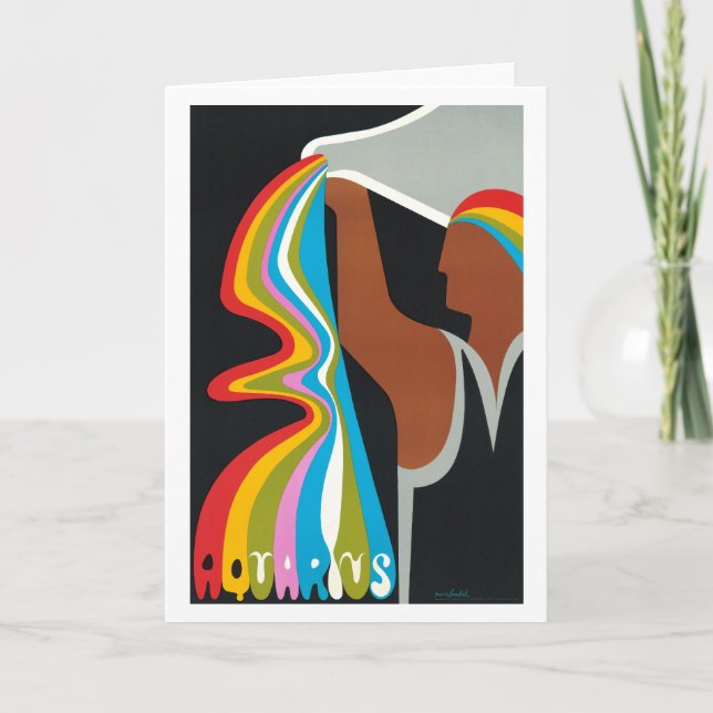 Aquarius Zodiac Geburtstagskarte Karte (Vorderseite)