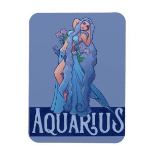 Aquarius Zodiac Goddess Belly Dancer Art Magnet