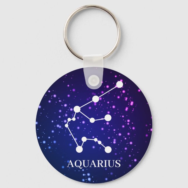 Aquarius Zodiac Konstellation Design Schlüsselanhänger (Vorderseite)