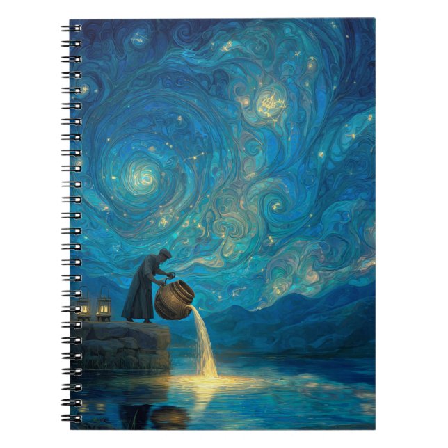 Aquarius Zodiac-Notebook Notizblock (Vorderseite)