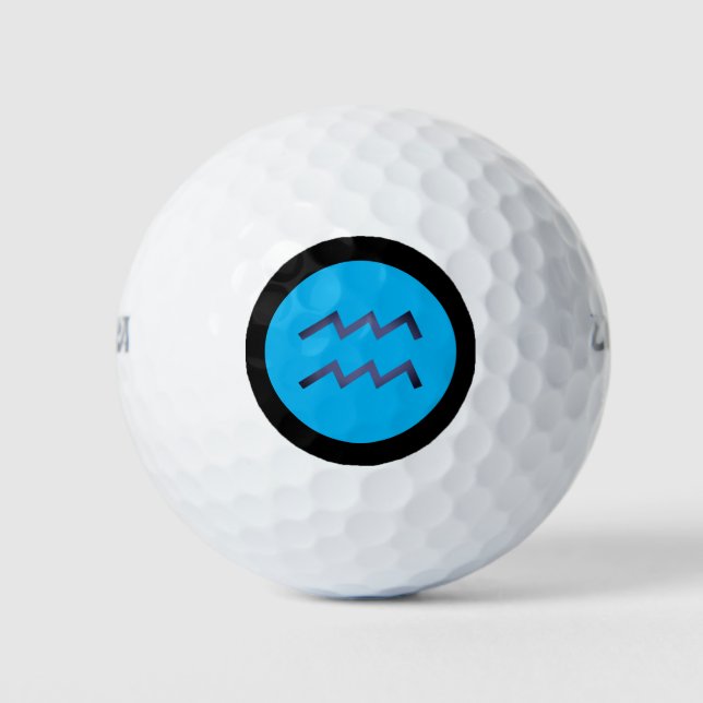 Aquarius Zodiac Schild Personalisierte Custom Golfball (Vorderseite)