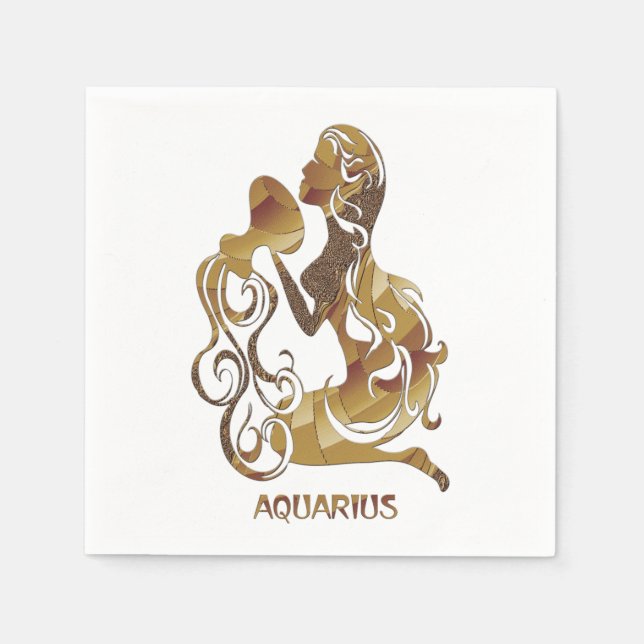 Aquarius Zodiac Serviette (Vorderseite)