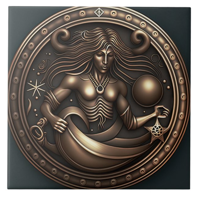 Aquarius Zodiac Sign Aquarius Horoscope Fliese (Vorderseite)