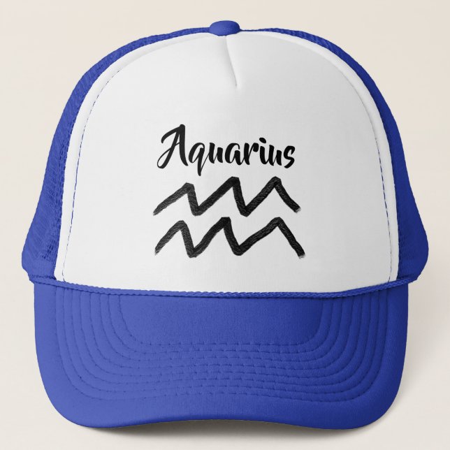 Aquarius Zodiac Sign Astrologie Horoskop Truckerkappe (Vorderseite)