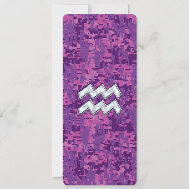 Aquarius Zodiac Sign auf Fuchsia digitale Camoufla (Vorderseite)