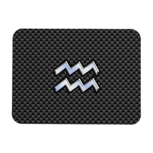 Aquarius Zodiac Sign Carbon Fiber Style Magnet
