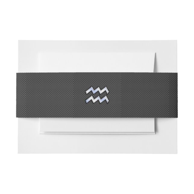 Aquarius Zodiac Sign Carbon Fibre Style Einladungsbanderole (Vorderseite Beispiel)