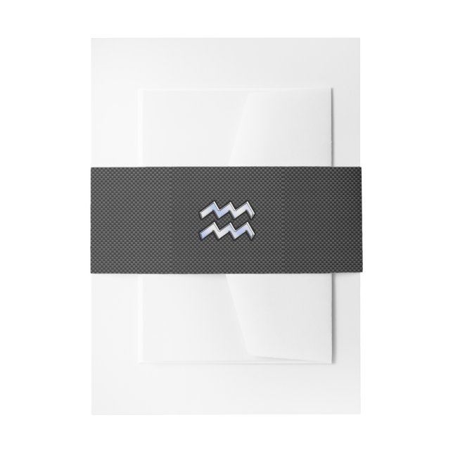 Aquarius Zodiac Sign Carbon Fibre Style Einladungsbanderole (Vorderseite Beispiel)