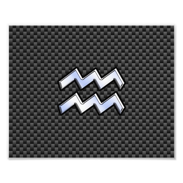 Aquarius Zodiac Sign Carbon Fibre Style Fotodruck (Vorne)