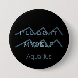 Aquarius Zodiac Sign Fusion Zitat Blue Text Geburt Button
