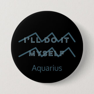 Aquarius Zodiac Sign Fusion Zitat Blue Text Geburt Button