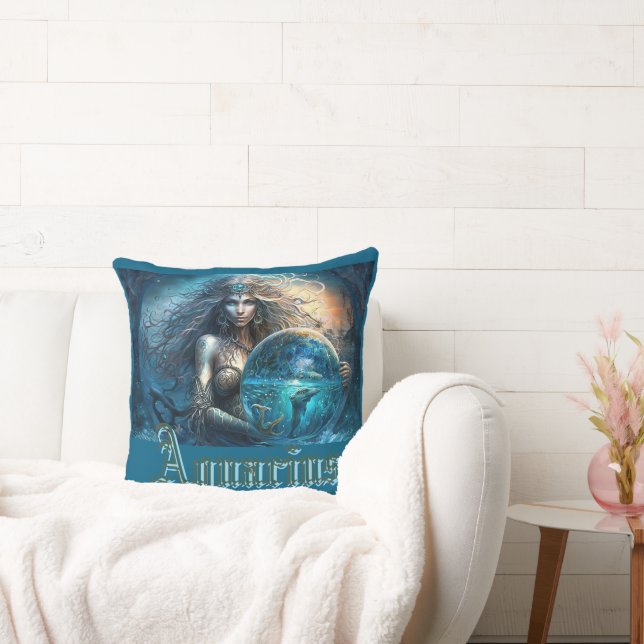 Aquarius Zodiac Sign Kissen (Liege)