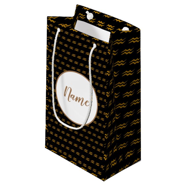 Aquarius Zodiac Sign Kleine Geschenktüte (Vorderseite Schrägansicht)