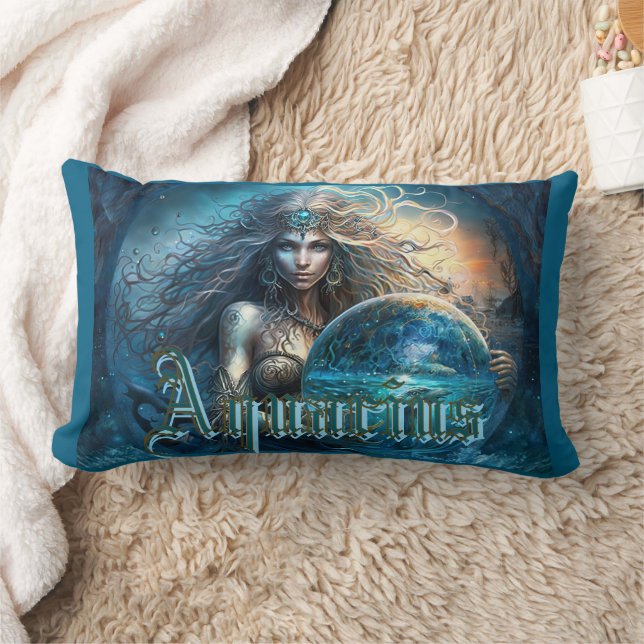 Aquarius Zodiac Sign Lendenkissen (Decke)