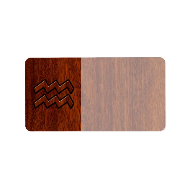 Aquarius Zodiac Sign Mahogany Style Adressaufkleber (Vorne)