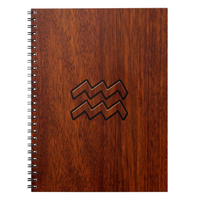 Aquarius Zodiac Sign Mahogany Style Notizblock (Vorderseite)