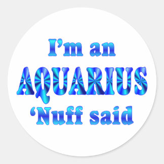 Aquarius Zodiac Sign Runder Aufkleber