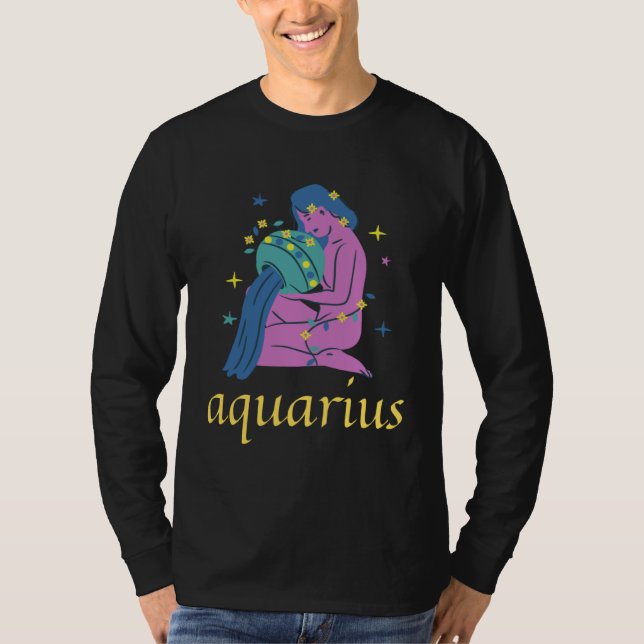 Aquarius Zodiac Sign s Astrology Horoscope T-Shirt (Vorderseite)